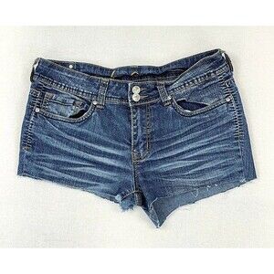 Jean System Womens Shorts Jeans Blue Size 13 Mid Rise Denim Waist 35